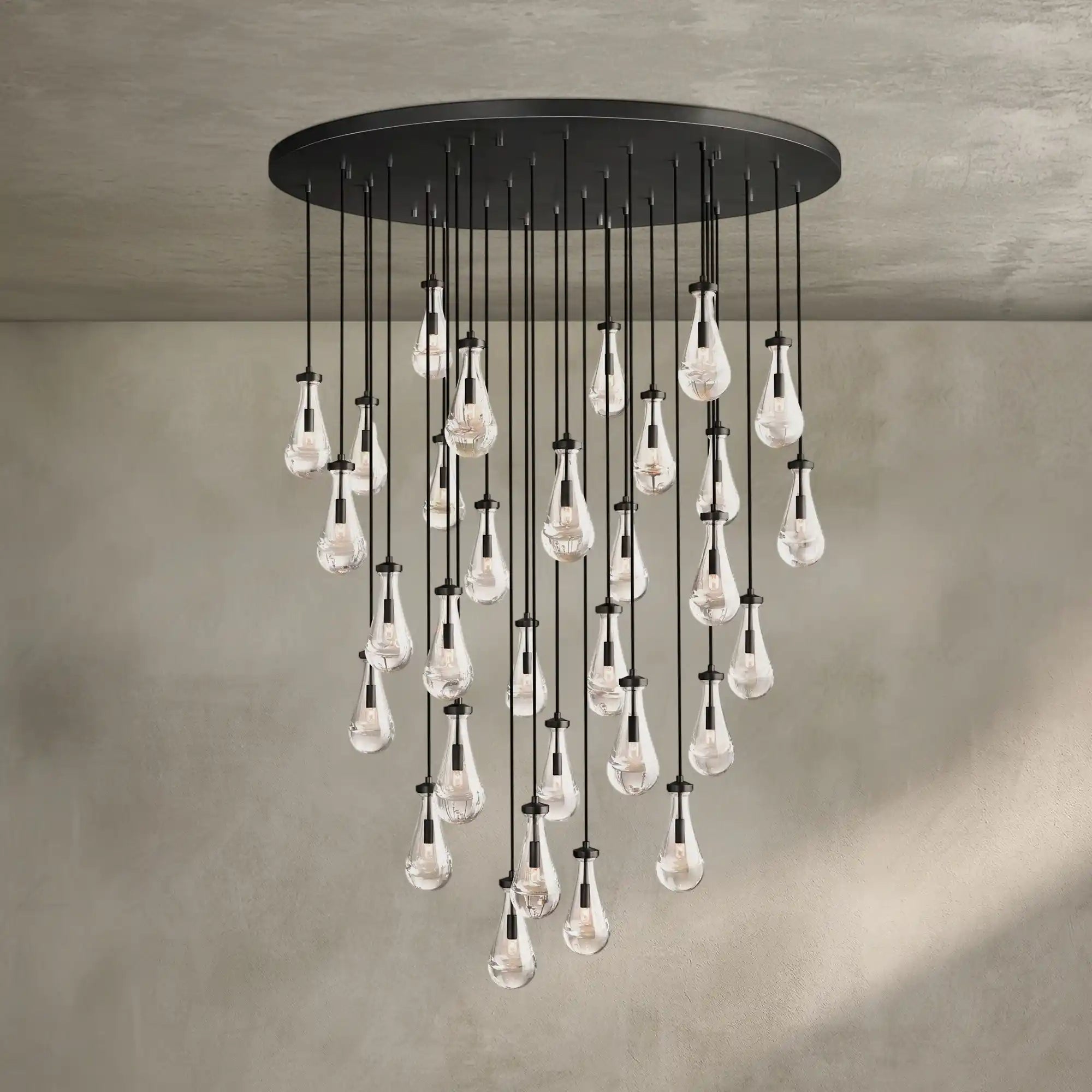 Raindrop Round Chandelier Modern Luxury Glass Chandelier For Living Room