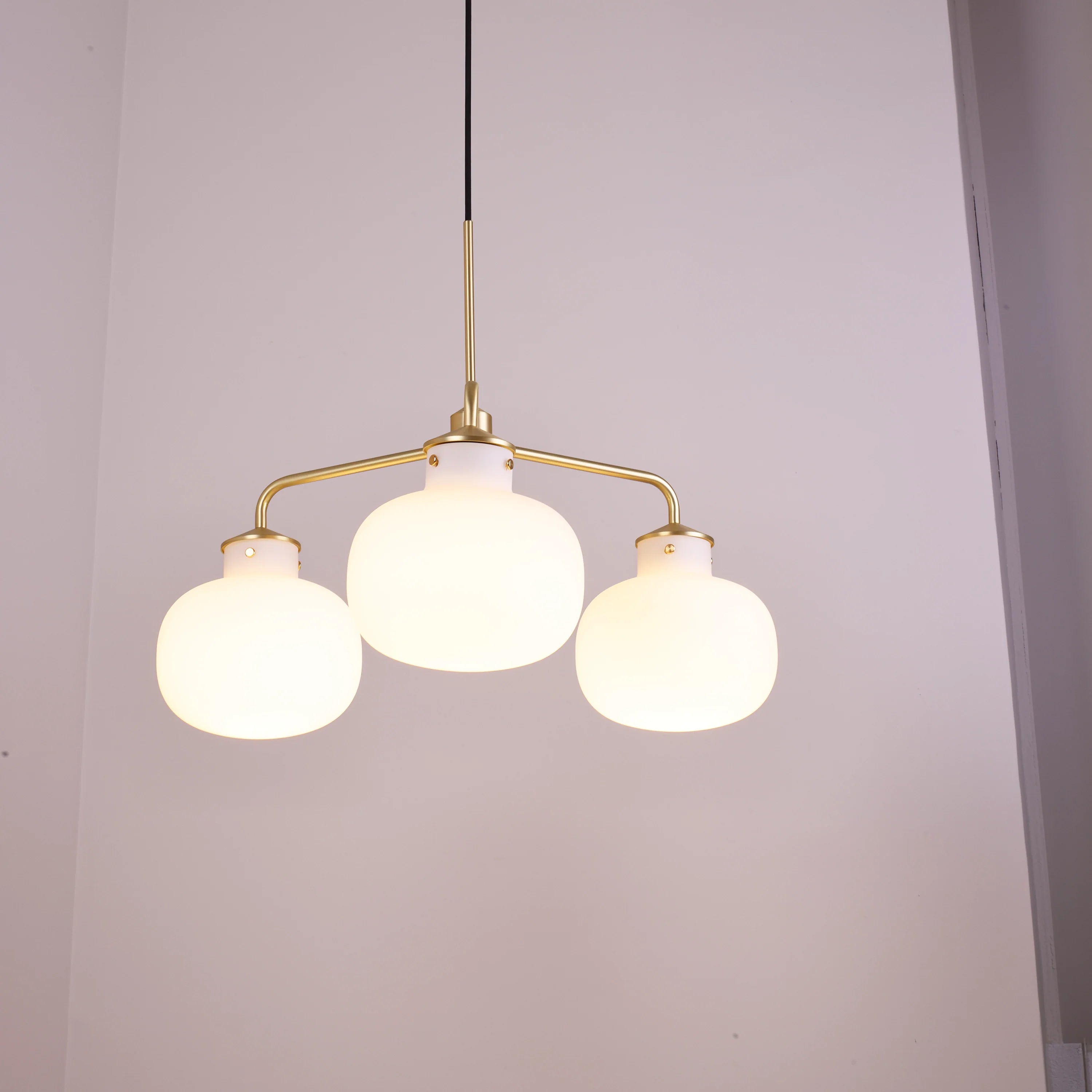 Modern Raito Opal Glass Chandelier
