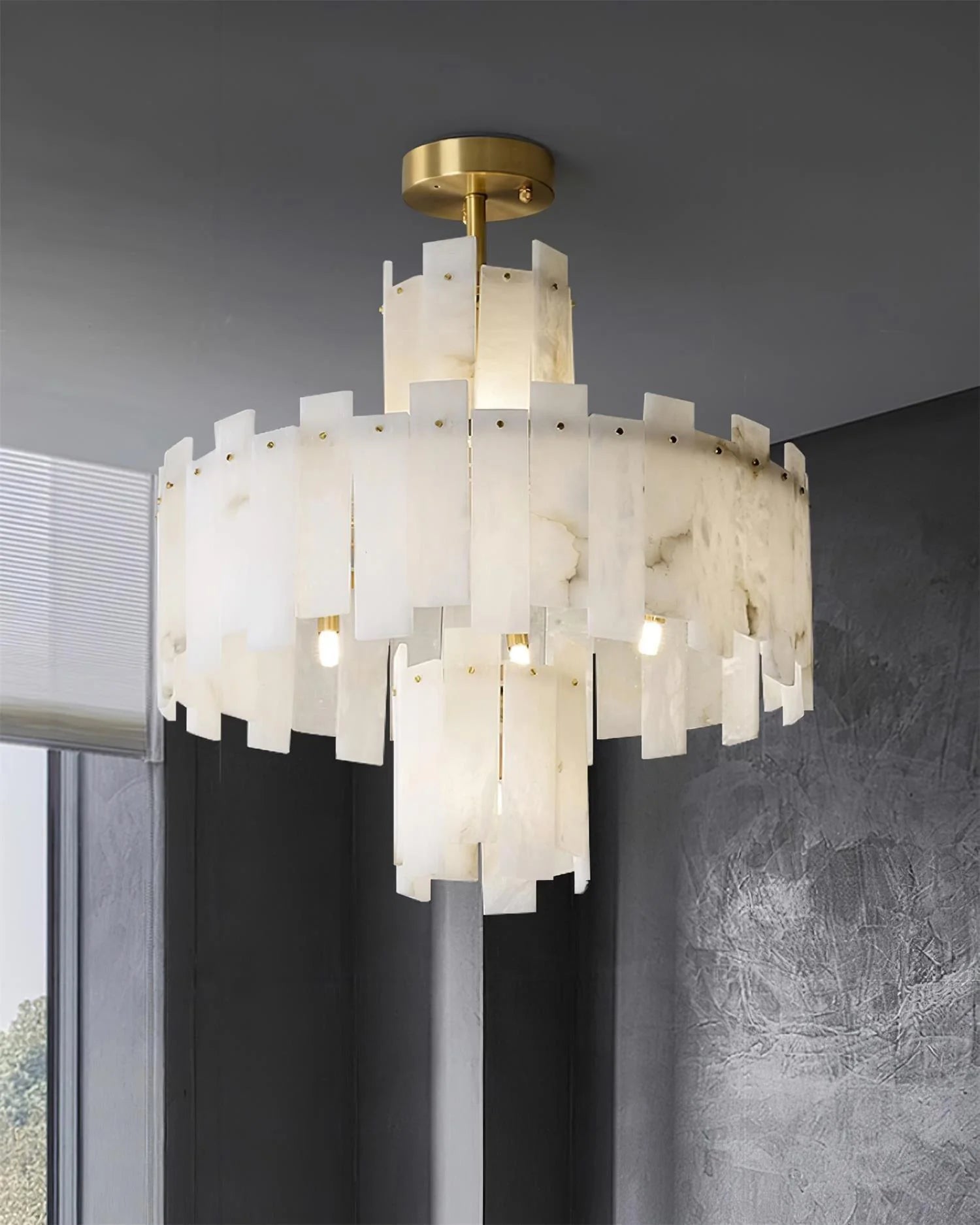 Regina White Alabaster Chandelier