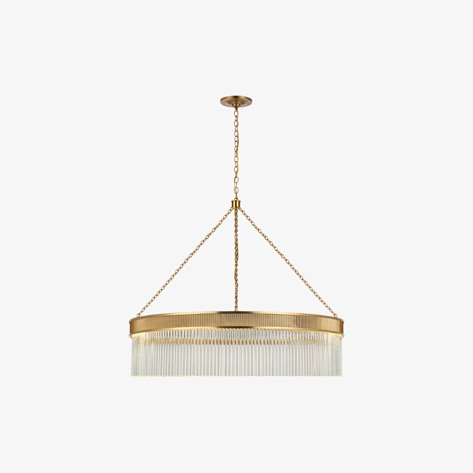 Ribbed Glass Ring Chandelier