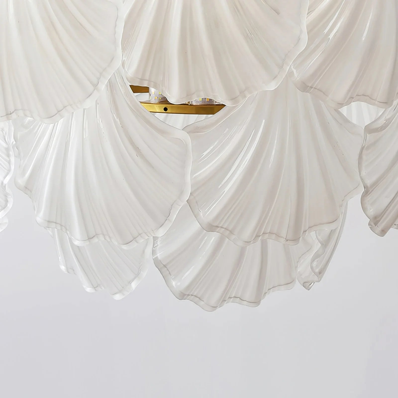 Ribbed Glass Shell Pendant Chandelier