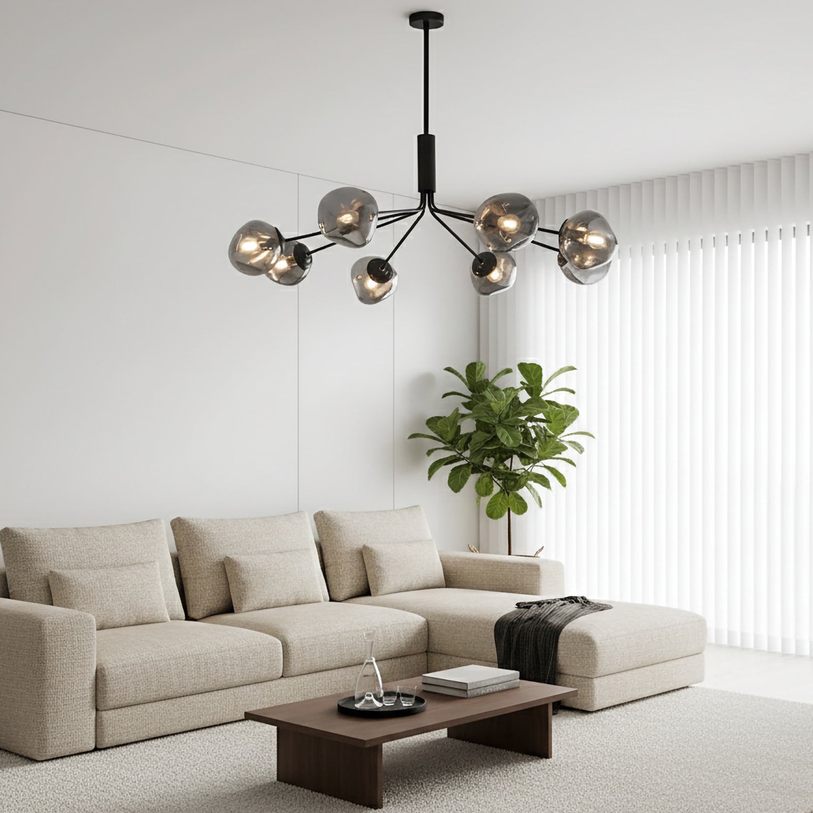 Smoked Glass Chandelier