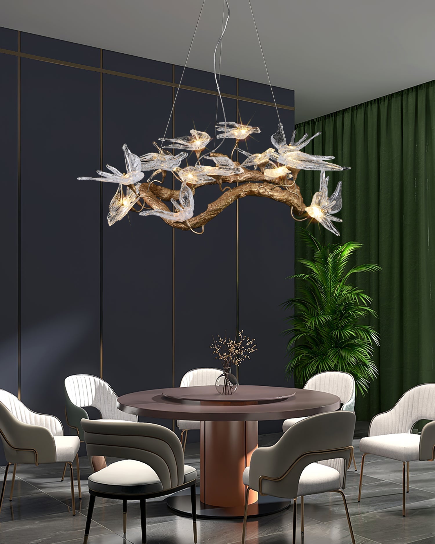 Glass Swallow Chandelier