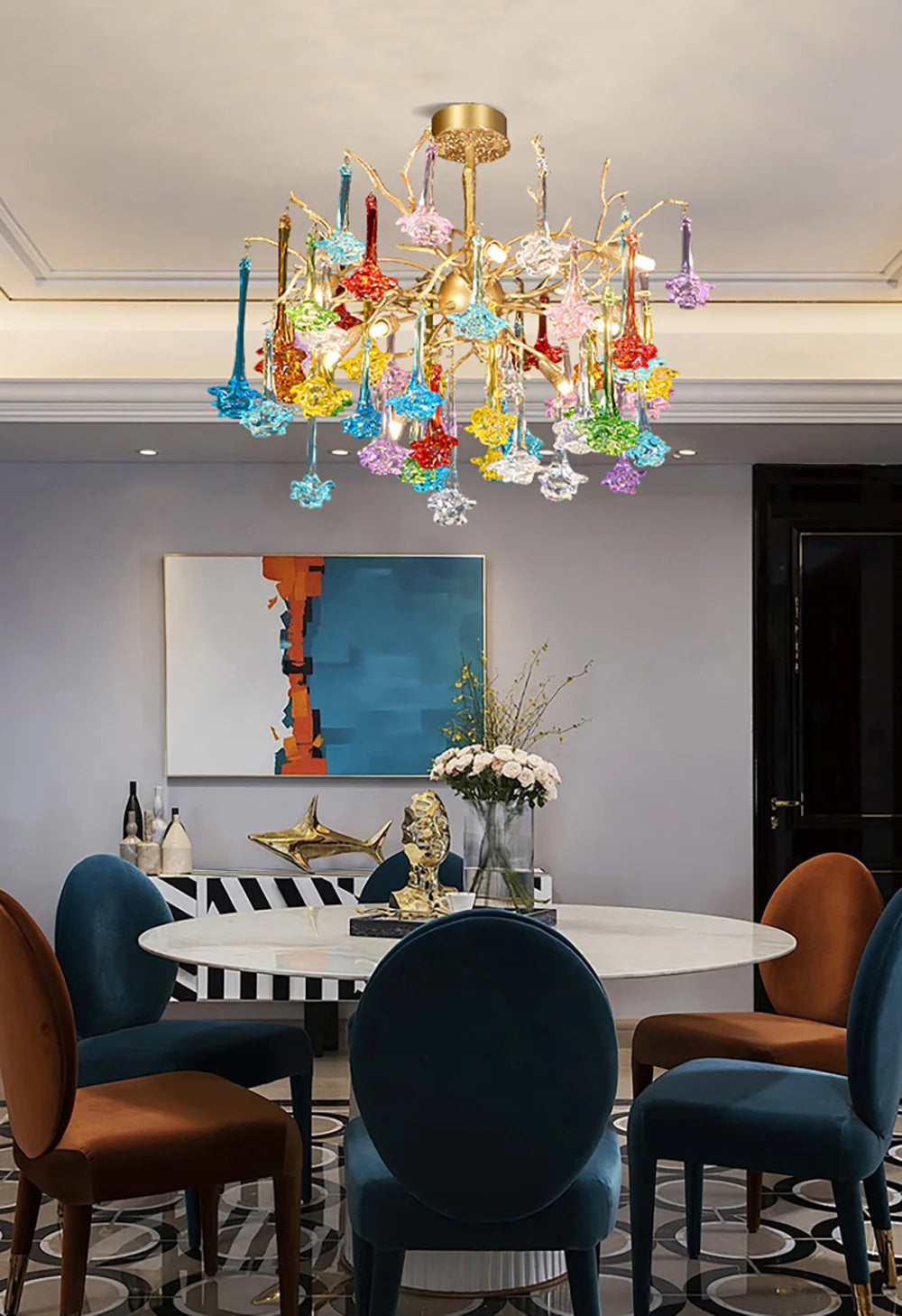 Tree Branch Glass Color Chandelier