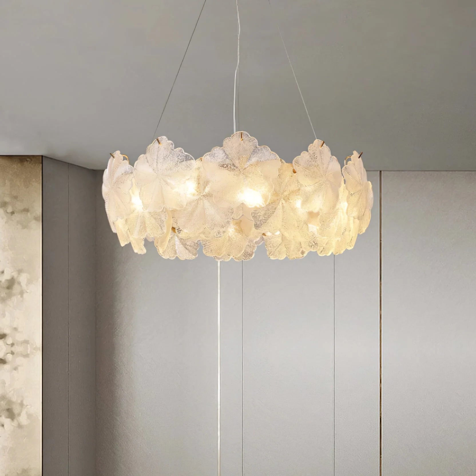 Valery Glass Petal Leaf Chandelier