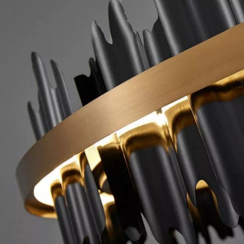 LA Wave Modern Sculpture Round Chandelier