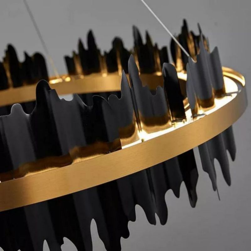 LA Wave Modern Sculpture Round Chandelier