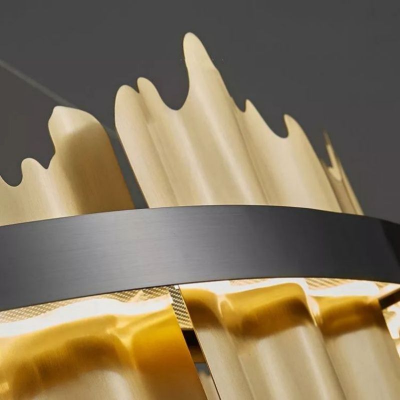 LA Wave Modern Sculpture Round Chandelier