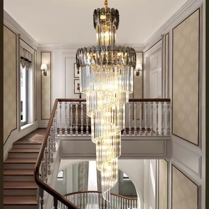 Luxury Extra Large Foyer Spiral Staircase Chandelier