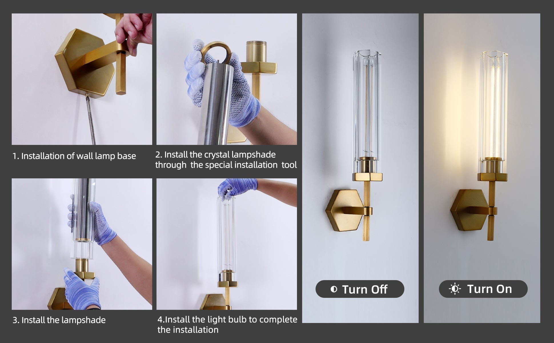 Adam Polygonal Crystal Series Wall Sconce - GILDLAMPS