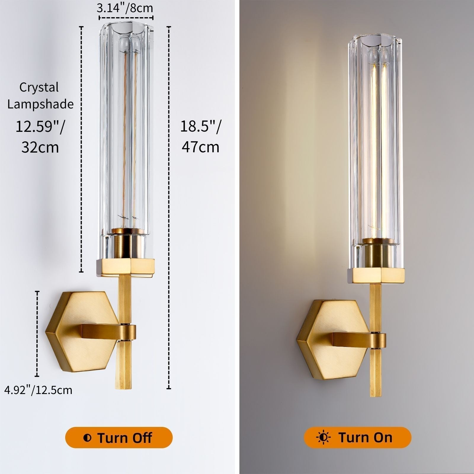 Adam Polygonal Crystal Series Wall Sconce - GILDLAMPS