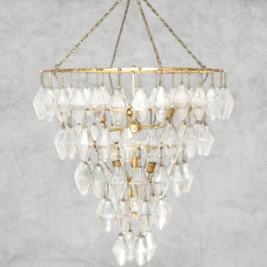 Adeline 10 - Light Glass Chandelier - GILDLAMPS