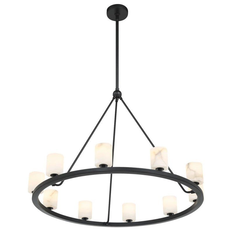 Agron 10 Light Alabaster Chandelier - GILDLAMPS