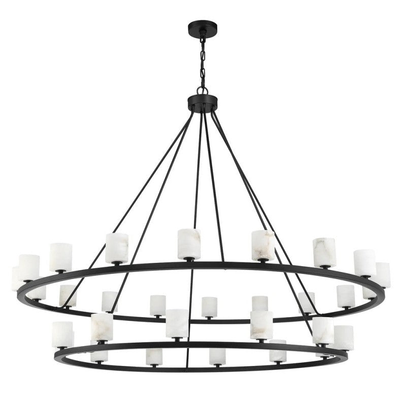 Agron 30 Light Alabaster Chandelier - GILDLAMPS