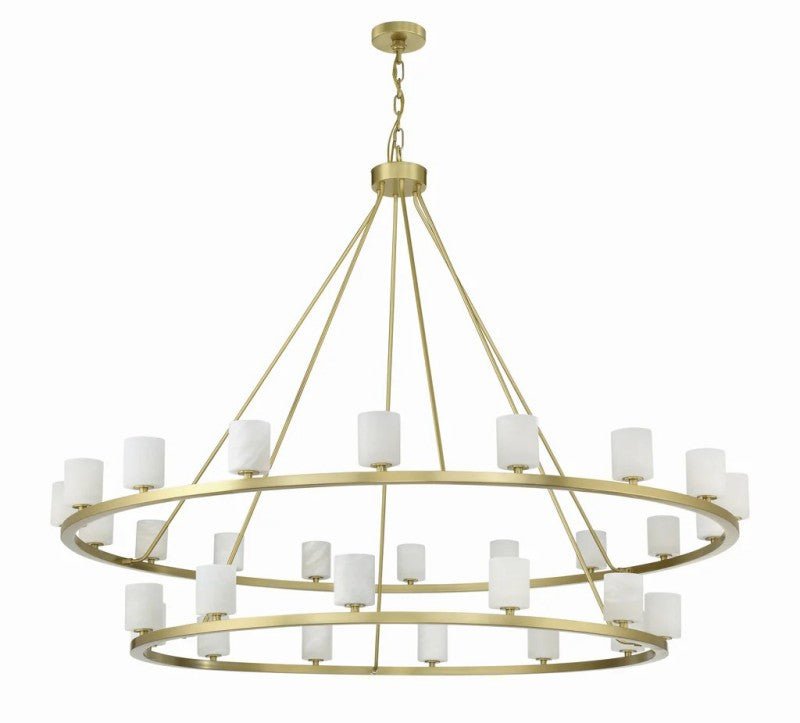 Agron 30 Light Alabaster Chandelier - GILDLAMPS