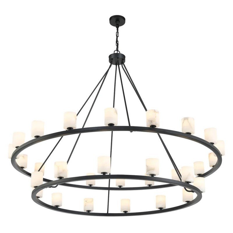 Agron 30 Light Alabaster Chandelier - GILDLAMPS