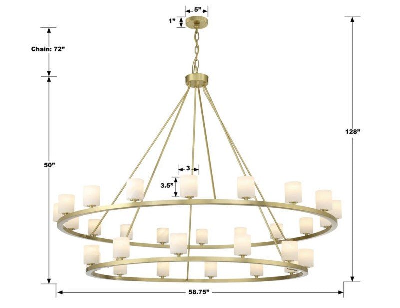 Agron 30 Light Alabaster Chandelier - GILDLAMPS