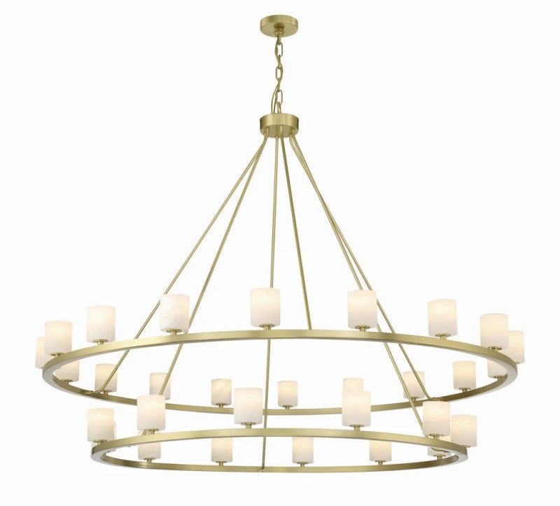 Agron 30 Light Alabaster Chandelier - GILDLAMPS