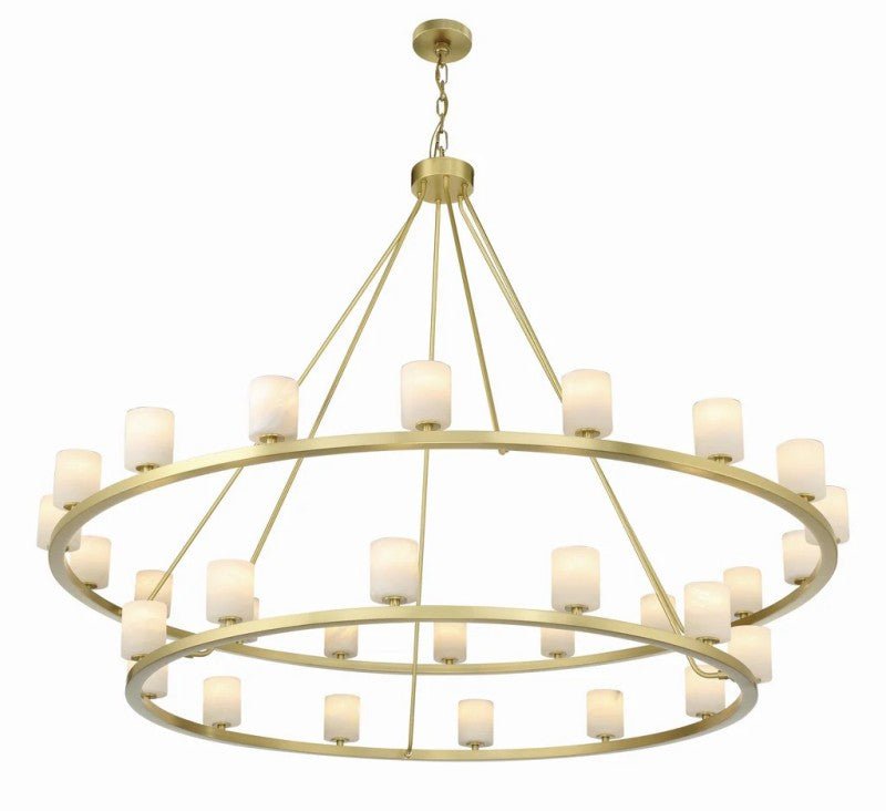 Agron 30 Light Alabaster Chandelier - GILDLAMPS
