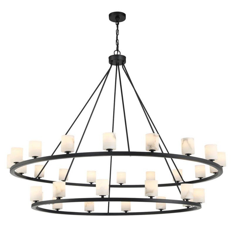 Agron 30 Light Alabaster Chandelier - GILDLAMPS
