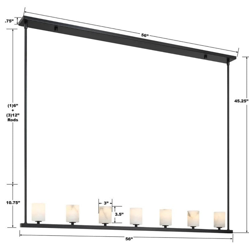 Agron 7 Light Alabaster Chandelier - GILDLAMPS