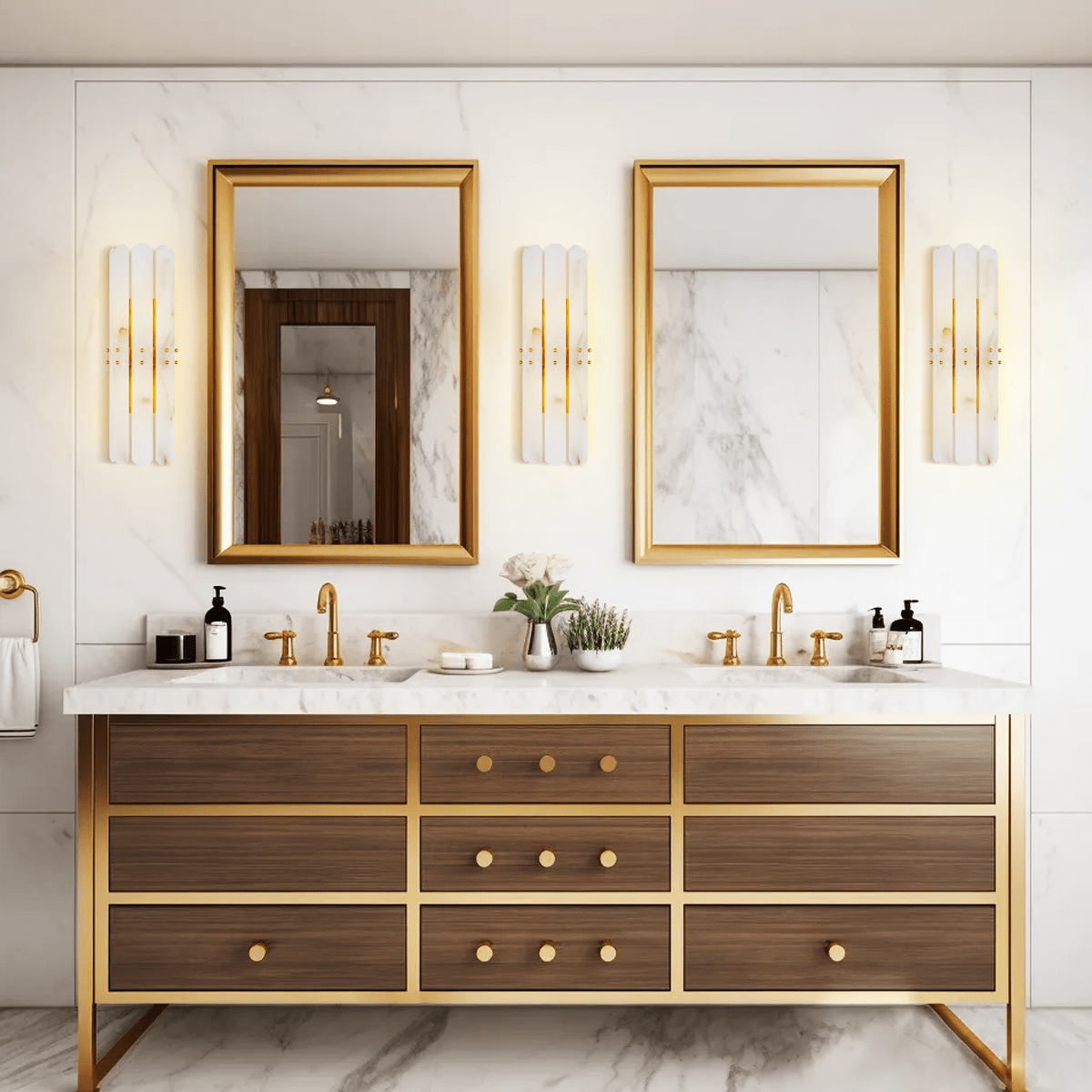 Alabaster Adrian Shield Wall Sconce - GILDLAMPS