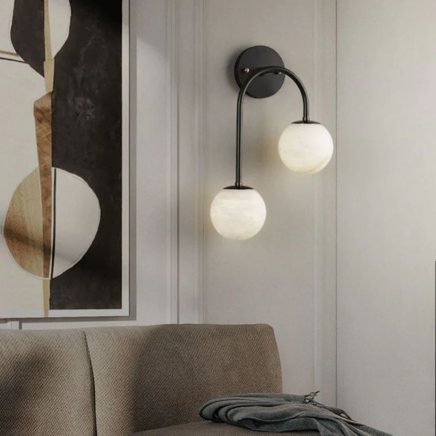 Alabaster Glo Modern Wall Sconce In Bedroom - GILDLAMPS