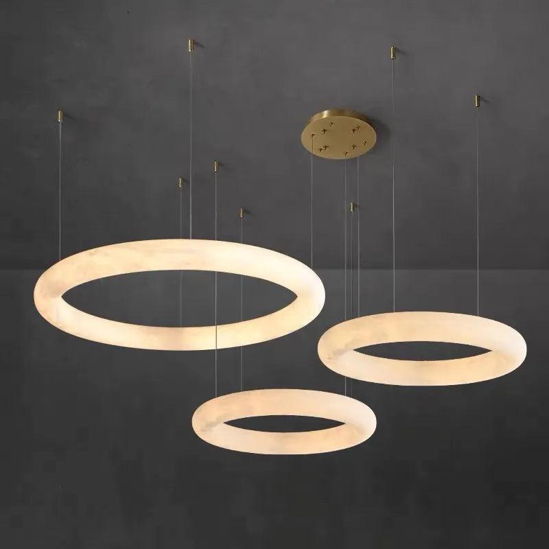 Alabaster Globle Round Chandelier - GILDLAMPS