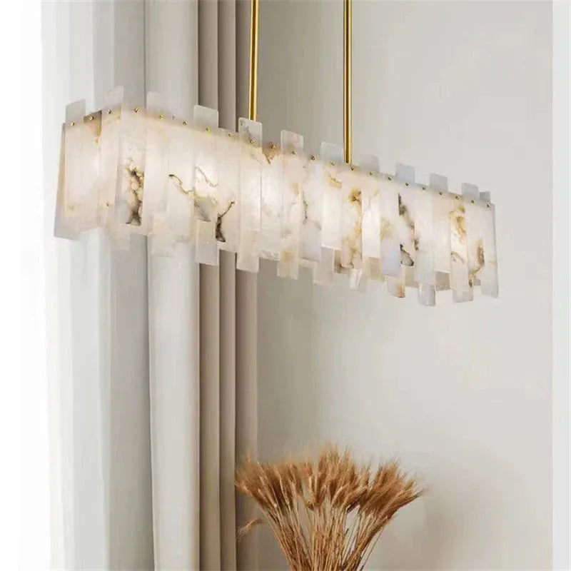 Alabaster Linear Chandelier 38.6 inch