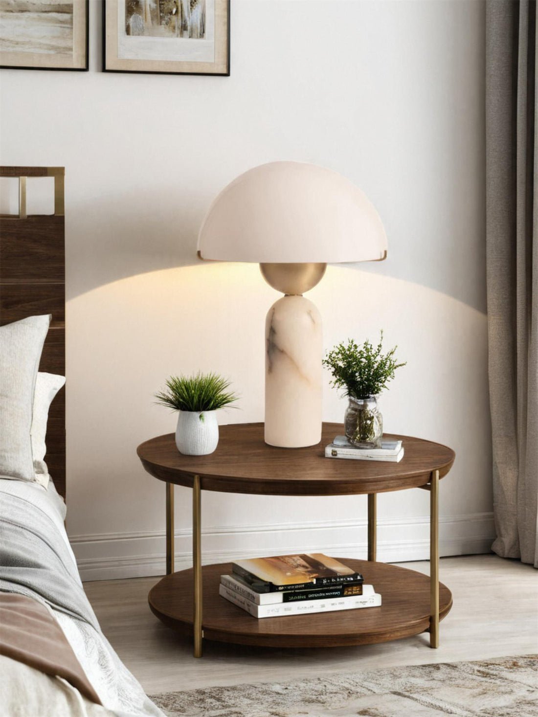 Alabaster Peono Table Lamp - GILDLAMPS