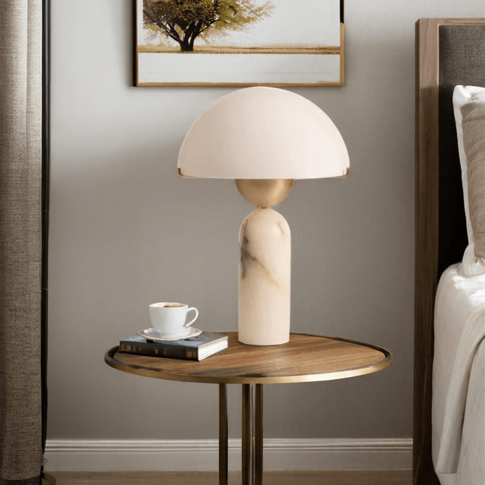 Alabaster Peono Table Lamp - GILDLAMPS
