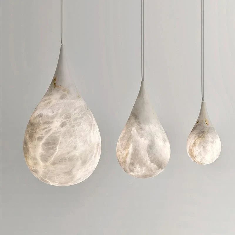 Alabaster Rain Pendant Lighting, Dining Table Pendant - GILDLAMPS