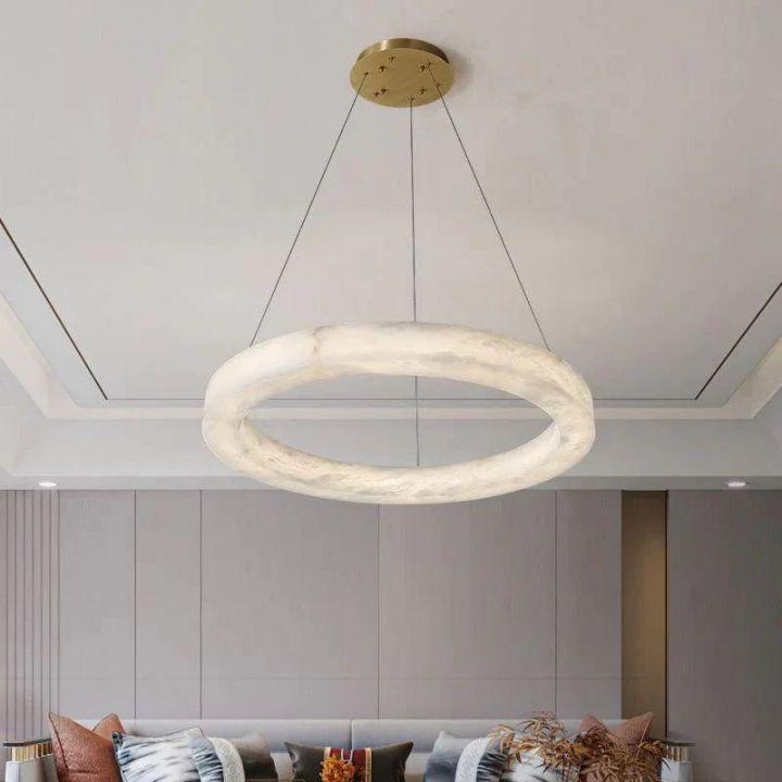 Alabaster Round Modern Pendant - GILDLAMPS
