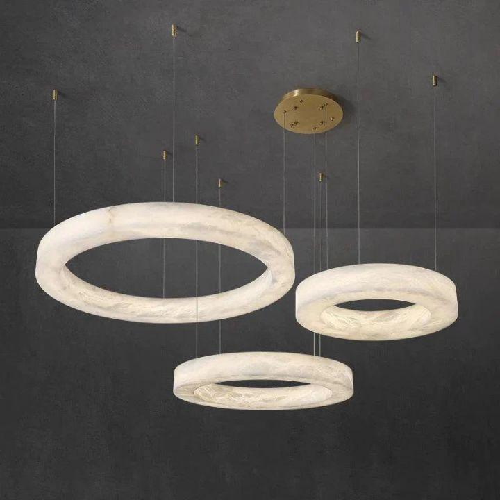Alabaster Round Modern Pendant - GILDLAMPS