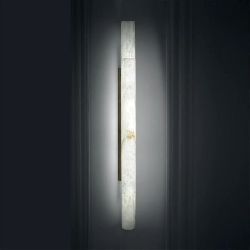 Alabaster Round Tube Wall Sconce - GILDLAMPS