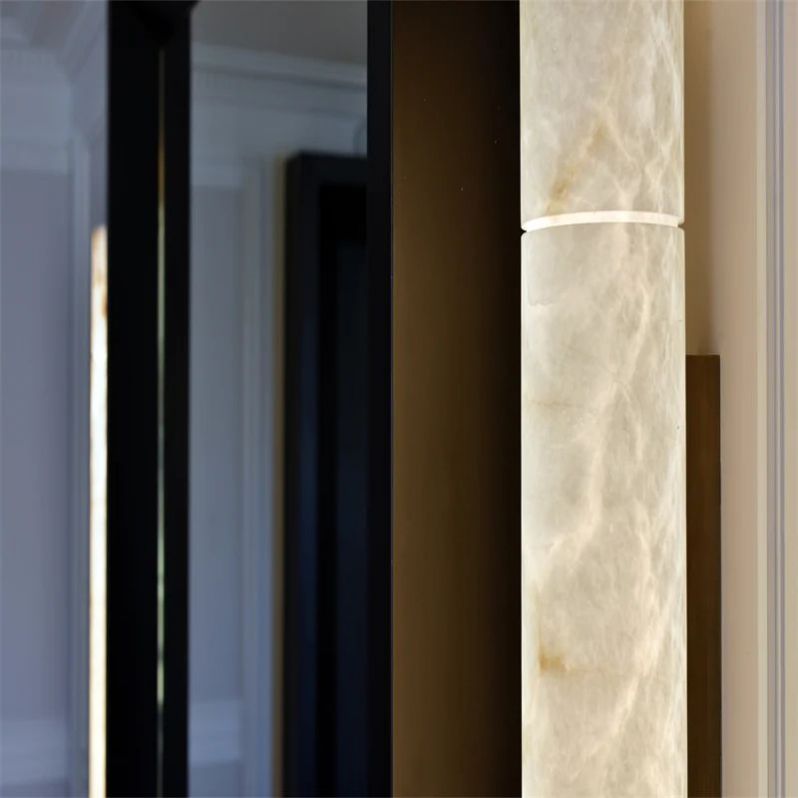 Alabaster Round Tube Wall Sconce - GILDLAMPS