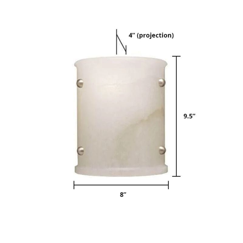 Alabaster Semi-Cylindrical Wall Sconce - GILDLAMPS