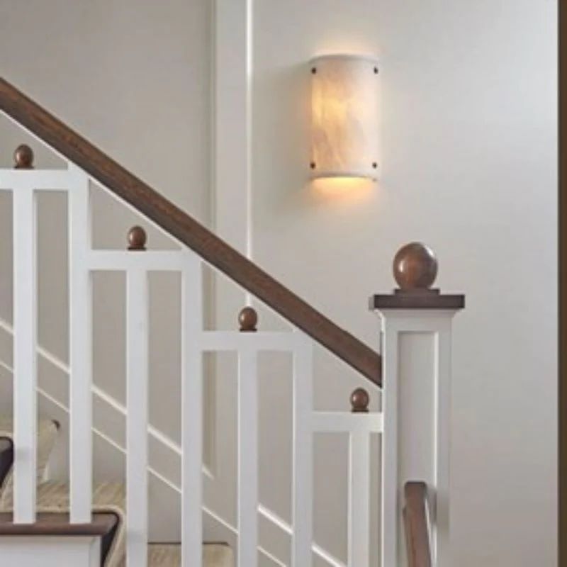 Alabaster Semi-Cylindrical Wall Sconce - GILDLAMPS