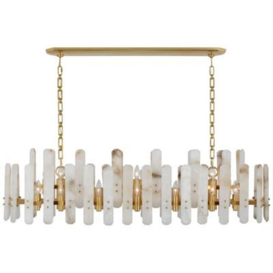 Alabaster Shield Large Linear Chandelier - GILDLAMPS