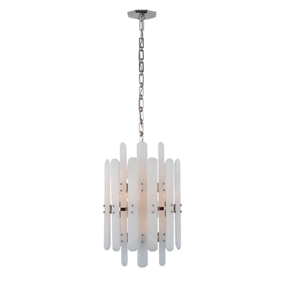 Alabaster Shield Long Pendant 12 Lights Chandelier - GILDLAMPS