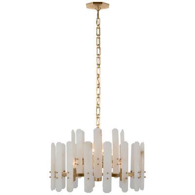 Alabaster Shield Small Pendant 12 Lights Chandelier - GILDLAMPS