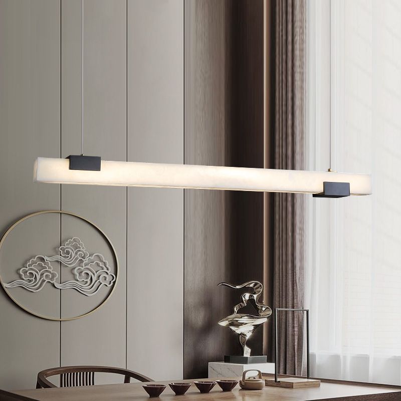 Alabaster Square Pillar Dining Chandelier - GILDLAMPS