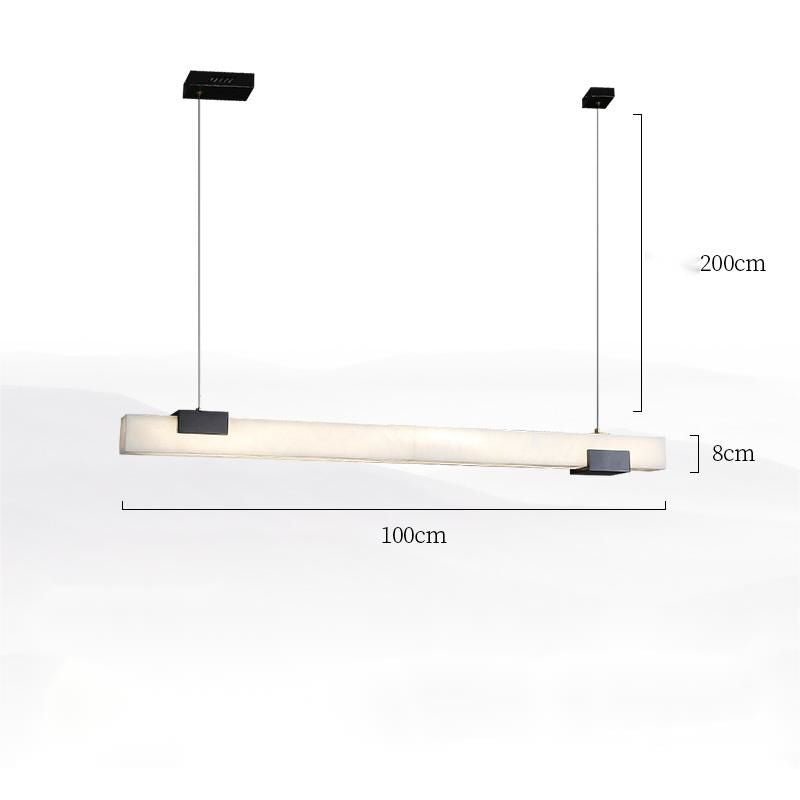 Alabaster Square Pillar Dining Chandelier - GILDLAMPS