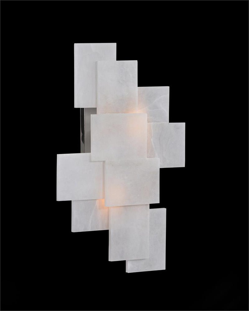 Alabaster Wall Sconce with a Nod to Mondrian - GILDLAMPS