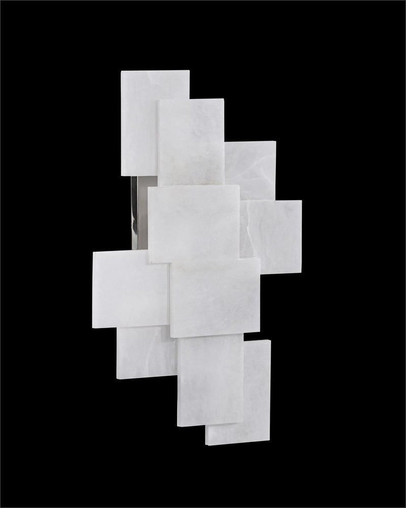 Alabaster Wall Sconce with a Nod to Mondrian - GILDLAMPS