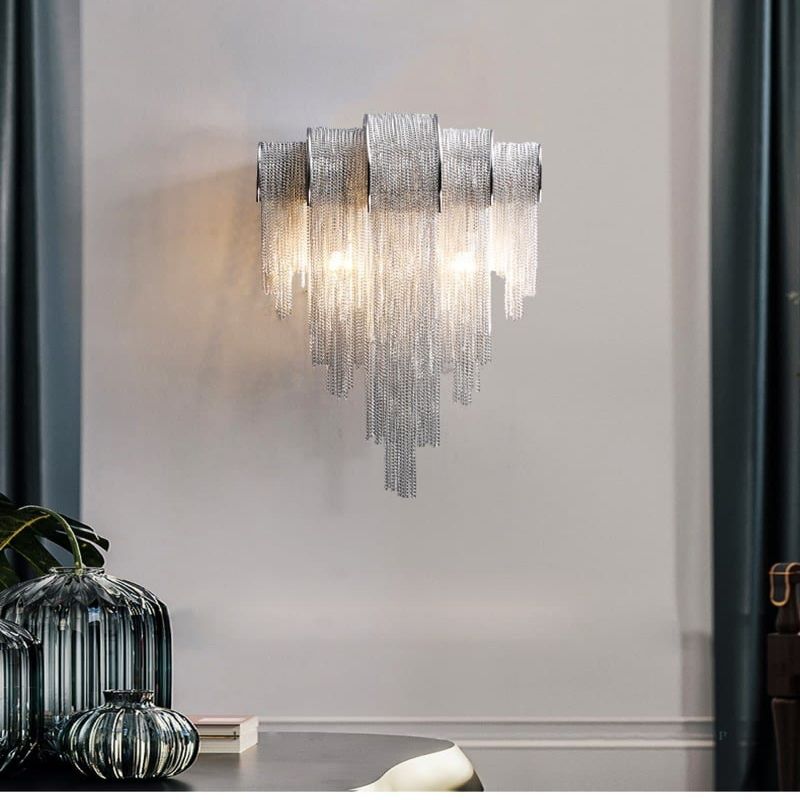 Alisa Plated Aluminum Tassel Wall Sconce - GILDLAMPS