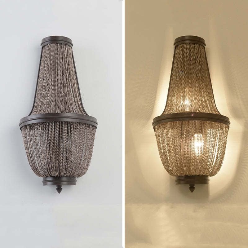 Aluminum Chain Wall Sconce In Living Room - GILDLAMPS