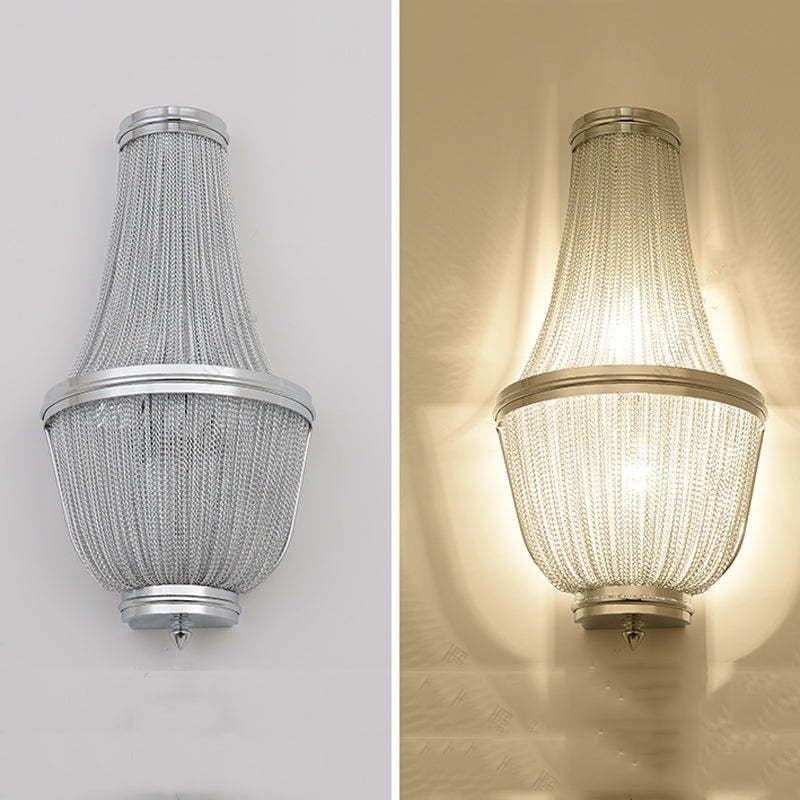 Aluminum Chain Wall Sconce In Living Room - GILDLAMPS