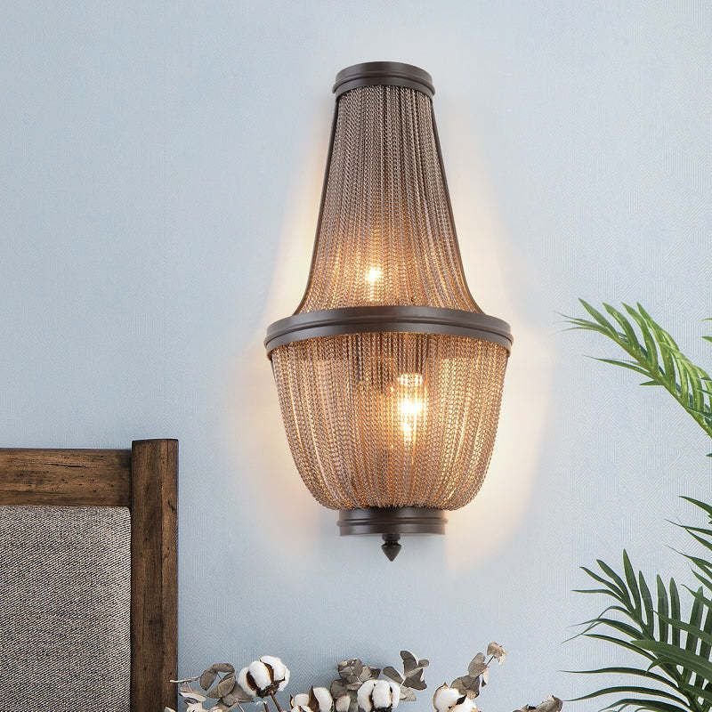 Aluminum Chain Wall Sconce In Living Room - GILDLAMPS
