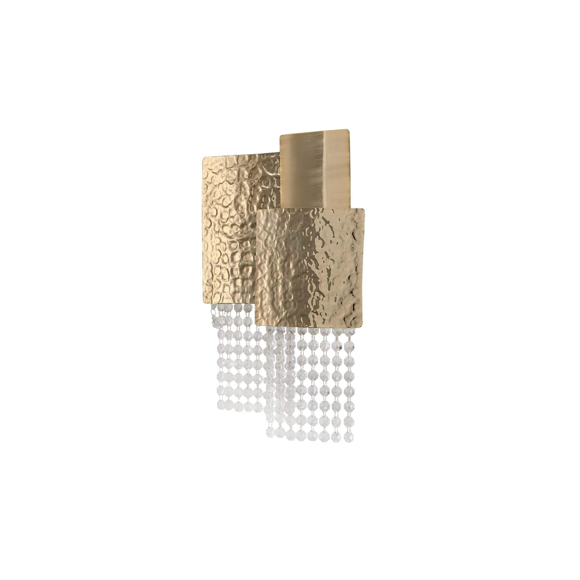 Amadeo Square Brass Crystal Sconce - GILDLAMPS
